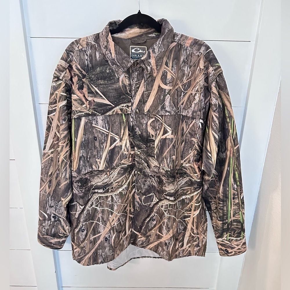 DRAKE WATERFOWL L Camo air vent Max 5 hyper shield windproof UPC+ button top